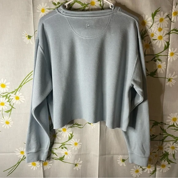 Vintage 90s pastel blue semi crop embroidered graphic Cherokee feather t shirt - Picture 6 of 9